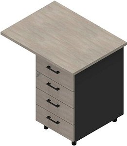 Quadrifoglio Standcontainer dunkelgrau, beton 4 Auszüge 80,0 x 60,0 x 75,0 cm