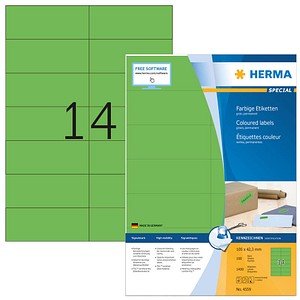 1.400 HERMA Etiketten 4559 grün 105,0 x 42,3 mm