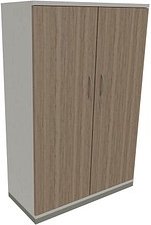 Thumbnail - fm Aktenschrank Sidney, 4260429763740 weiß, eiche natur 3 Fachböden 100,0 x 44,2 x 151,7 cm