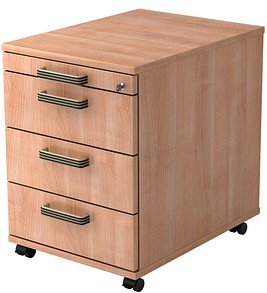 HAMMERBACHER Haziender Rollcontainer nussbaum 4 Auszüge 42,8 x 58,0 x 59,0 cm