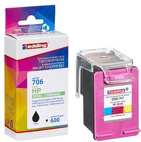 edding EDD-706 schwarz Druckerpatrone kompatibel zu HP 303XL (T6N04AE)