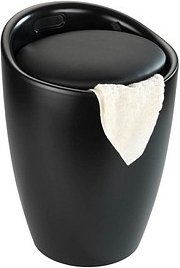 WENKO Badhocker mit Wäschesammler Candy 24229100 schwarz matt