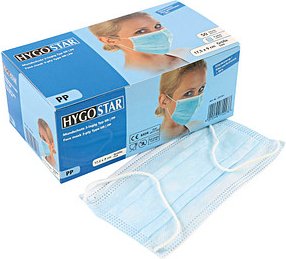 HYGOSTAR medizinischer Mundschutz DIN EN 14683 Typ II R, 50 St.