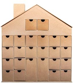 Rayher Adventskalender Pappmaché-Haus beige