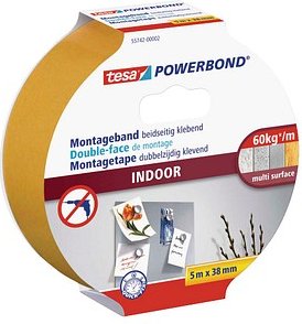 Thumbnail - tesa Montageband POWERBOND Indoor 55742 doppelseitiges Klebeband 38,0 mm x 5,0 m, 1 Rolle