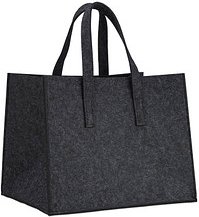 relaxdays Kaminholztasche 50,0 l anthrazit 43,0 x 36,5 x 34,5 cm