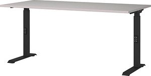 GERMANIA Bedano höhenverstellbarer Schreibtisch kaschmir rechteckig, C-Fuß-Gestell schwarz 160,0 x 80,0 cm