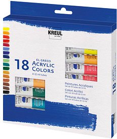 Thumbnail - KREUL eL Greco Acrylfarben farbsortiert, 18 St.