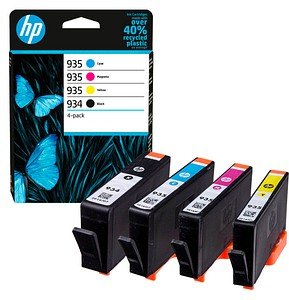 HP 934 + 935 (6ZC72AE) schwarz, cyan, magenta, gelb Druckerpatronen, 4er-Set