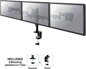 Thumbnail - Neomounts Monitor-Halterung NM-D135D3 schwarz für 3 Monitore, Tischklemme, Tischbohrung