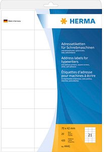 420 HERMA Adressetiketten 4441 weiß 70,0 x 42,0 mm