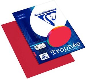 Clairefontaine Kopierpapier Trophée kirschrot DIN A4 80 g/qm 100 Blatt