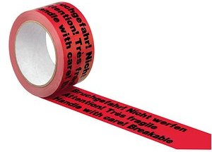 SUPRA Warnklebeband Bruchgefahr! Nicht werfen! rot/schwarz 50,0 mm x 66,0 m 1 Rolle