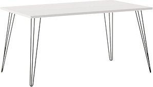 Thumbnail - MÖBELPARTNER Fynn Schreibtisch weiß rechteckig, 4-Fuß-Gestell schwarz 160,0 x 80,0 cm