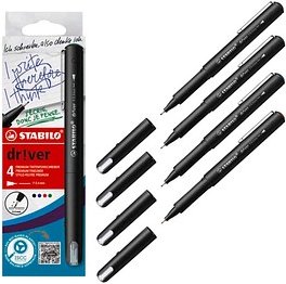Thumbnail - STABILO dr!ver Fineliner-Set farbsortiert 0,4 mm, 4 St.