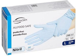 Thumbnail - HYGONORM unisex Einmalhandschuhe ALLFOOD SAFE blau Größe L, 250 St.