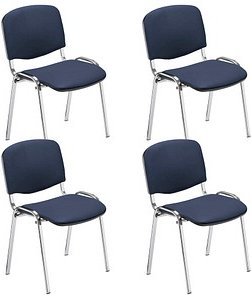 Thumbnail - Nowy Styl Besucherstühle Iso blau Kunstleder, 4 St.