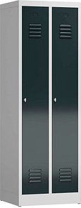 Thumbnail - ClassiX Spind anthrazit, lichtgrau X-510128, 2 Schließfächer 59,0 x 50,0 x 180,0 cm