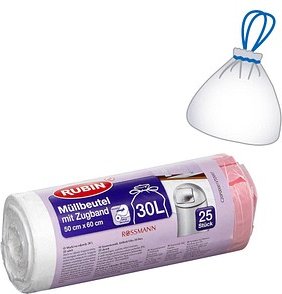 RUBIN Müllbeutel 30,0 l rot, 25 St.