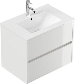 POSSEIK Waschbecken mit Unterschrank LIMES 70 weiß glanz 70,0 x 46,5 x 58,5 cm