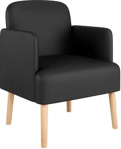 meet by Paperflow Sessel BROOKS, 4-Fußgestell, Sitz- und Rückenpolsterung, Kunstlederbezug, B 620 x T 520 x H 440 mm, sc...