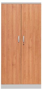 Gürkan Stahlschrank 100121 erle, weißaluminium 4 Fachböden 92,0 x 42,0 x 195,0 cm, aufgebaut, 1 St.