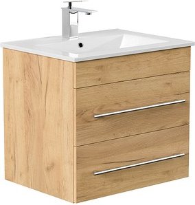 POSSEIK Waschbecken mit Unterschrank APOLLO eiche gold 61,5 x 46,5 x 54,0 cm