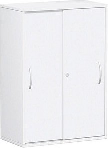 geramöbel Schiebetürenschrank Flex, S-383502-WW weiß 2 Fachböden 80,0 x 42,5 x 118,2 cm