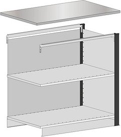 SCHULTE Thekenmodul MULTIplus Mittelmodul gerade, ohne Arbeitsplatte, lichtgrau, schwarz 100,0 x 78,0 x 103,5 cm
