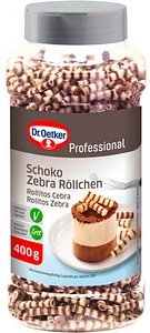 Dr. Oetker Schoko Zebra Röllchen Dekor 400,0 g