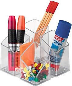 Thumbnail - HAN Stiftehalter SCALA transparent Polystyrol 4 Fächer 12,5 x 12,5 x 10,0 cm