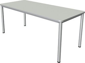 Thumbnail - Kerkmann Prime Schreibtisch lichtgrau rechteckig, 4-Fuß-Gestell silber 180,0 x 80,0 cm