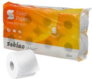 Satino Toilettenpapier SMART 3-lagig Recyclingpapier, 8 Rollen