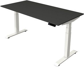 Thumbnail - Kerkmann Move 4 elektrisch höhenverstellbarer Schreibtisch anthrazit rechteckig, T-Fuß-Gestell weiß 160,0 x 80,0 cm