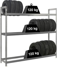 Thumbnail - Simonrack Reifenregal AUTOFORTE 8435104986196 silber 120,0 x 45,0 x 200,0 cm