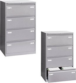 Thumbnail - BISLEY LIGHT Hängeregistraturschrank silber 4 Schubladen 80,0 x 62,2 x 132,1 cm, 1 St.