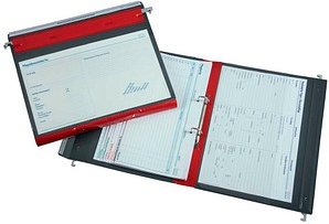 BOI Patienten-Dokumentations-Hängemappe Kunststoff rot DIN A4 1x 2 Ringmechanik, 10 St.