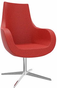 fm Sessel Pirum rot chrom Stoff, 1 St.