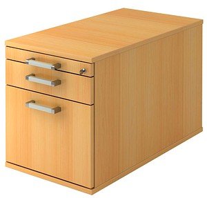 Thumbnail - HAMMERBACHER Solid TC20 Rollcontainer buche 3 Auszüge 42,8 x 80,0 x 51,2 cm