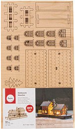 Rayher Holzbausatz Häuschen 51-tlg. beige