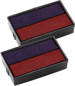 Thumbnail - COLOP Ersatzstempelkissen E/10/2 blau/rot 2,9 x 1,8 cm, 2 St.