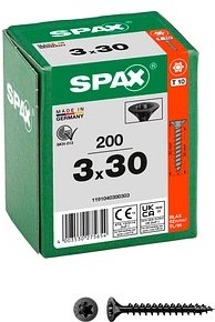 SPAX® Universalschrauben T10 Senkkopf BLAX 1191040300303 3 mm x 30 mm, 200 St.