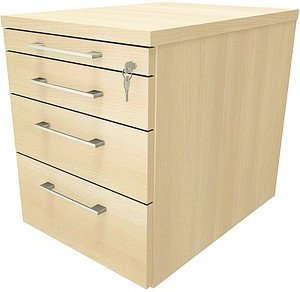 Thumbnail - fm Oldenburg Rollcontainer königsahorn 4 Auszüge 43,4 cm 60,0 cm