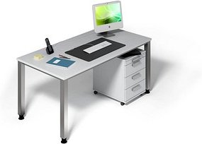 Thumbnail - HAMMERBACHER Akandia Büromöbel-Set lichtgrau