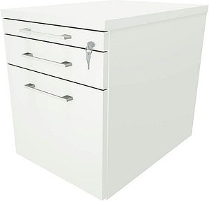 Thumbnail - fm Oldenburg Rollcontainer weiß 3 Auszüge 43,4 x 60,0 x 54,0 cm