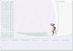 SIGEL Schreibtischunterlage Harmonie 2026/2027/2028 weiß/grau Papier 59,5 x 41,0 cm, 30 Blatt