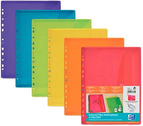 6 OXFORD Dokumententaschen DIN A4 farbsortiert blendfrei 0,20 mm