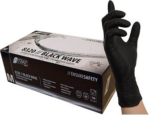 NITRAS MEDICAL unisex Einmalhandschuhe BLACK WAVE schwarz Größe M, 100 St.