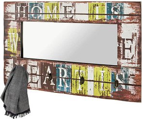 HAKU Möbel Wandgarderobe 89992 Motiv Holz 4 Haken 80,0 x 52,0 cm