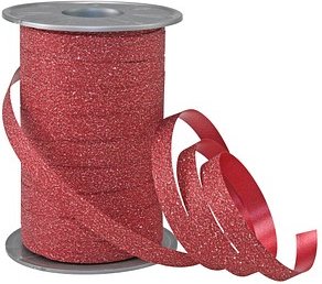 PRÄSENT Geschenkband POLY GLITTER Glitter rot 10,0 mm x 100,0 m